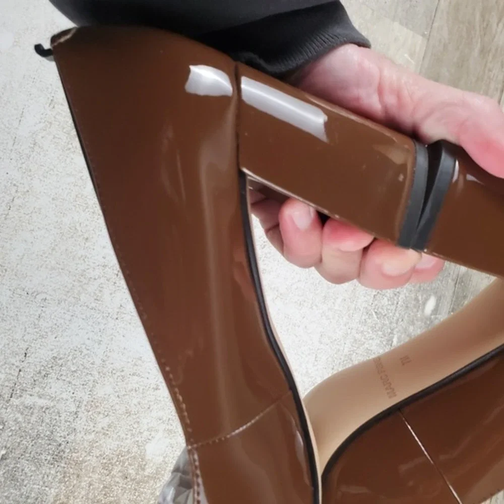 Marc Fisher Caitlin Womens Pumps Sz 7 M Dark Brown‎ Patent Leather Pointed Toe